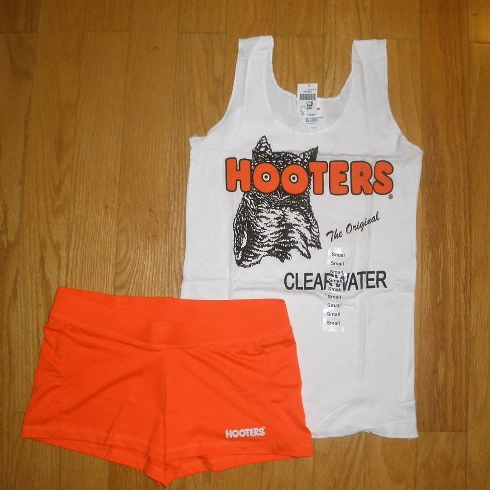Worn once Hooters uniform tank/shorts Clearwater Fla lrg/med